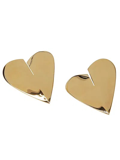 Shop Alaïa Golden Heart-shaped Earrings For Women | Ss24 Collection
