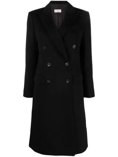 Shop Alberto Biani Double-breasted Wool Jacket In Black