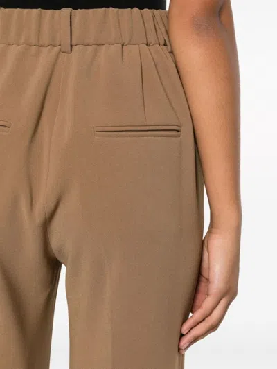 Shop Alberto Biani Wide Leg Cady Trousers In Camel