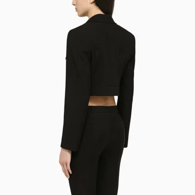 Shop Alexander Mcqueen Black Asymmetrical Wool Jacket
