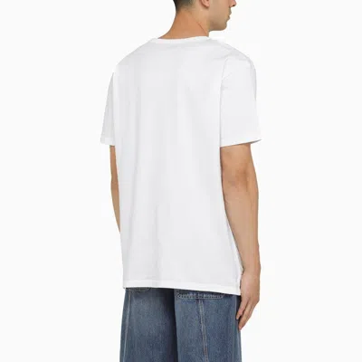 Shop Alexander Mcqueen White T-shirt With Solarised Skull Print