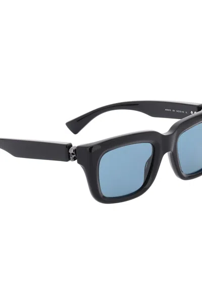 Shop Alexander Mcqueen Black Floating Skull Sunglasses For Men