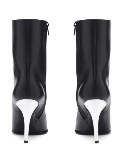 Shop Alexander Mcqueen Black Leather Stiletto Ankle Boots For Women