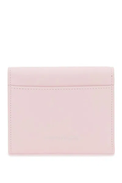 Shop Alexander Mcqueen Compact Pink Leather Skull Wallet For Women