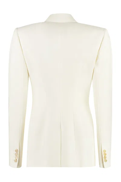 Alexander Mcqueen Double-breasted Wool Jacket In Ivory