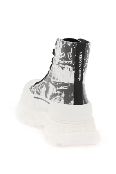 Shop Alexander Mcqueen Graffiti Print Ankle Boots In Mixed Colours For Men In Multicolor