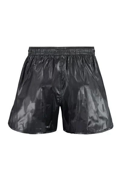 Shop Alexander Mcqueen Men's Black Nylon Swim Shorts For Fw23