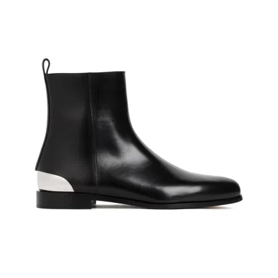 Shop Alexander Mcqueen Stylish Black Leather Boots For Men