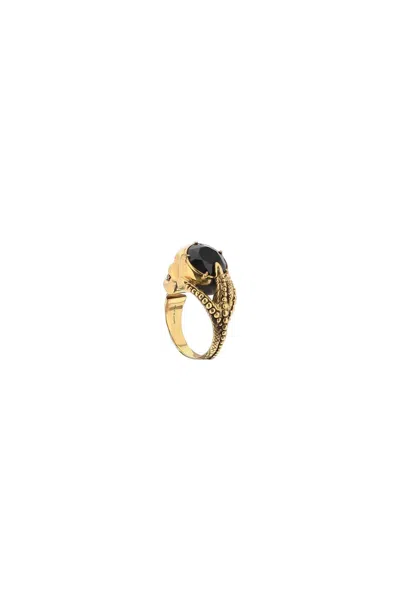 Shop Alexander Mcqueen Metallic Victorian Skull Ring For The Modern Man In Gold