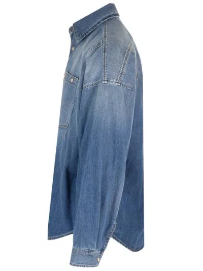 Alexander Mcqueen Sophisticated And Stylish Blue Denim Shirt In Blue