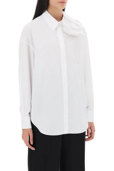 Shop Alexander Mcqueen Women's White Shirt With Orchid Detail