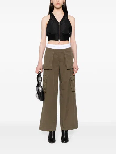 Shop Alexander Wang Military Green Cargo Pants In Cotton Twill
