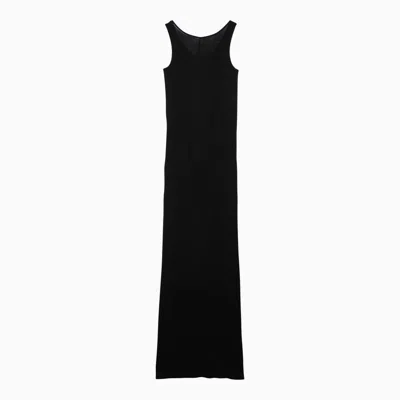 Shop Ami Alexandre Mattiussi Black Cotton Long Dress With Buttons For Women