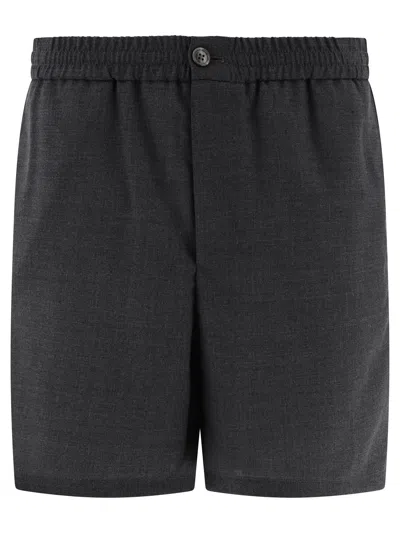 Shop Ami Alexandre Mattiussi Grey Virgin Wool Shorts For Men In Gray