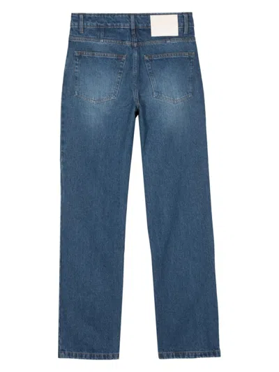 Shop Ami Alexandre Mattiussi Indigo Blue Cotton Denim Womens Straight Leg Jeans In Navy