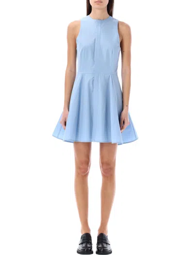 Shop Ami Alexandre Mattiussi Popeline Mini Dress In Cashmere_blue