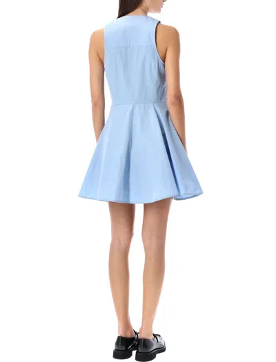 Shop Ami Alexandre Mattiussi Popeline Mini Dress In Cashmere_blue