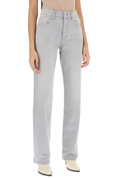Shop Ami Alexandre Mattiussi Vintage-washed Straight Cut Jeans For Women In Grey