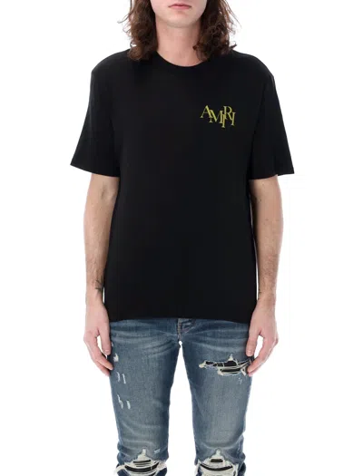 Shop Amiri Crystal Champagne T-shirt For Men In Black