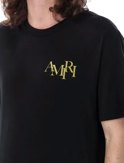 Shop Amiri Crystal Champagne T-shirt For Men In Black