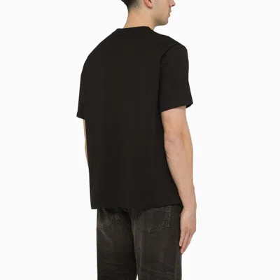 Shop Amiri Men's Black Cotton T-shirt With Contrasting Chest Lettering