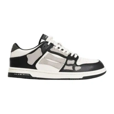 Shop Amiri Multicolor Grained Leather Men's Sneaker With Skeleton Applications In Blue