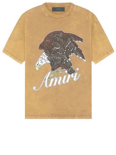 Shop Amiri Men's Short-sleeved Eagle T-shirt In Orange