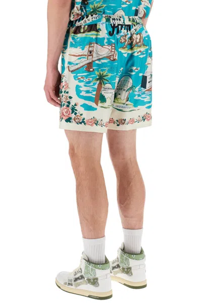 Shop Amiri Mens California Hawaiian Silk Shorts For Summer 2024 In Multicolor
