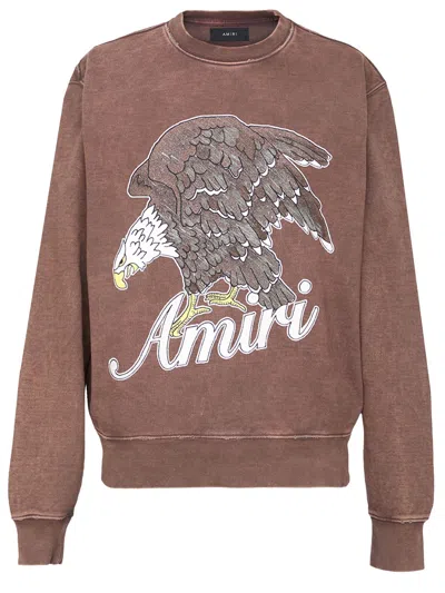 Shop Amiri Vintage Eagle Print Sweatshirt In Black