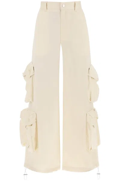 Shop Amiri Women's Wide Leg Cargo Pants In White