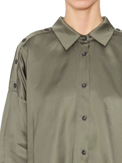 Shop Andrea Ya'aqov Military Green Viscose Shirt For Women