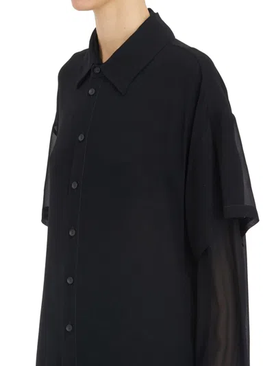 Shop Andrea Ya'aqov Shirt Doppiata In Viscose In Black