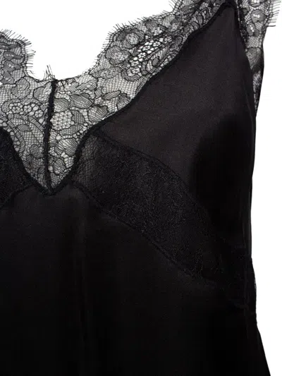 Shop Anine Bing Amelie Silk-blend Midi Dress In Black