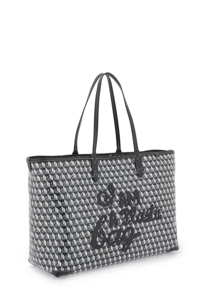Shop Anya Hindmarch Eco-friendly Tote Handbag With Lettering Motif In Multicolor