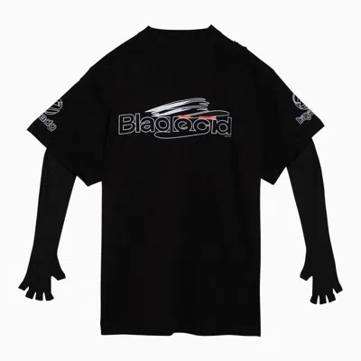 Shop Balenciaga Washed Cotton T-shirt With Ai Generated Logo For Women In Ss24 Season In Black