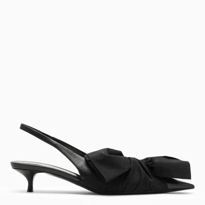 Shop Balenciaga Black Slingback Pumps With Shirt Cuff Detail