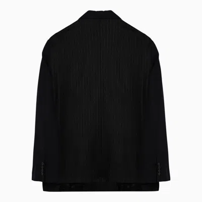 Shop Balenciaga Stylish Black Wool Jacket With Padded Epaulettes For Women
