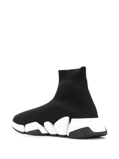 Shop Balenciaga Black/white Speed.2 Sock-style Sneaker For Women