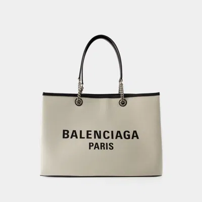 Shop Balenciaga Duty Free Tote Handbag Handbag L In Beige