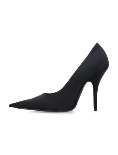 Shop Balenciaga Elongated Pointed Toe Matte Spandex Pump For Women In Black