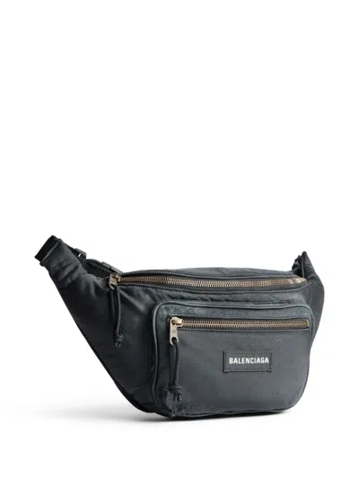 Shop Balenciaga Explorer Nylon Beltpack In Black