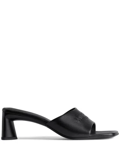 Shop Balenciaga Black Sheep Skin Sandals For Women