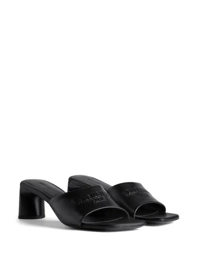 Shop Balenciaga Black Sheep Skin Sandals For Women
