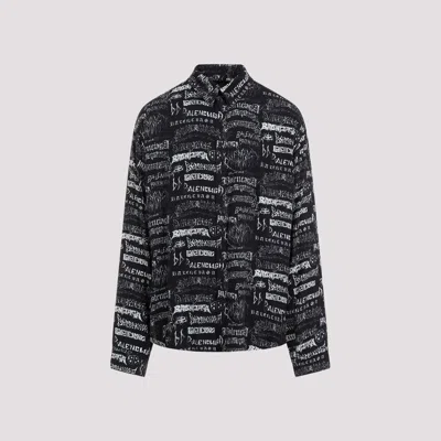 Shop Balenciaga Men's Black Viscose Shirt For Ss24