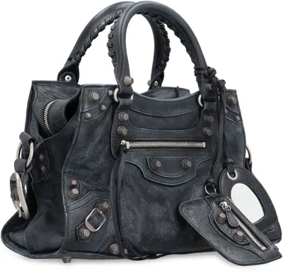 Shop Balenciaga Neo Cagole City S Leather Tote Handbag In Black