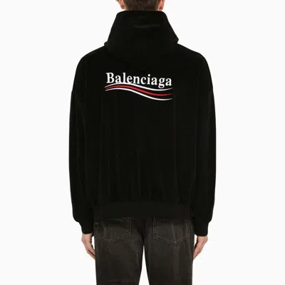 Shop Balenciaga Political Campaign Black Chenille Sweatshirt For Men