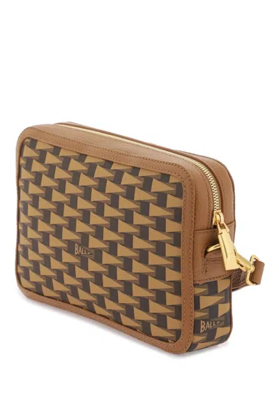 Shop Bally Brown Pennant Canvas Clutch With Leather Trims For Men