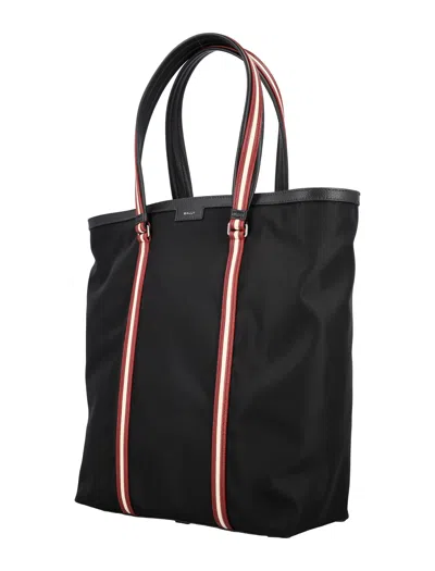Shop Bally Code Tote Handbag Ns In Black+palladio