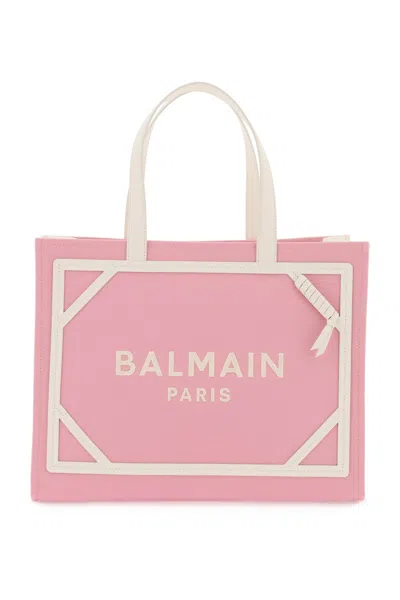 Shop Balmain Feminine Mixed Tones Tote Handbag For Ss24 In Pink