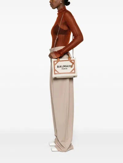 Shop Balmain Elevate Your Style With This Chic B-army Small Shopper For Women In Beige